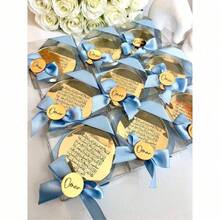 Acrylic Mirror Baby Shower Tags, Baby Shower Favor Tags, Gift Tag,Bridal Shower Favors Tag,Engagement Favors Tag,Birthday Celebration, Eid Decorations, Baptism Favor Tag,Birthday Celebration Tag - Gold - View 6