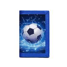 Multifunctional Tri-Fold Wallet, Fabric Wallet, Can Hold Credit Cards, ID And Cash, Cute & Fashionable, With Coin Pouch And ID Window, Football Print, Suitable For Men, Girl And Kids - Wallet Football - View 10