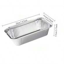 10pcs Heavy Duty Aluminum Foil Pans With Lids, Reusable And Easy To Clean, Suitable For Oven, Baking, Grilling, Food Transport, Lid Design, Reusable Cookware, Aluminum Foil Trays, Roast Turkey, Roast Steak, Lunch Box, Storage Box, Holiday Party Meal Box, Christmas Dinner Box, Outdoor BBQ Utensils, Cooking Display Dishes, Buffet Plates, Disposable Grilling Trays - Silver - View 9