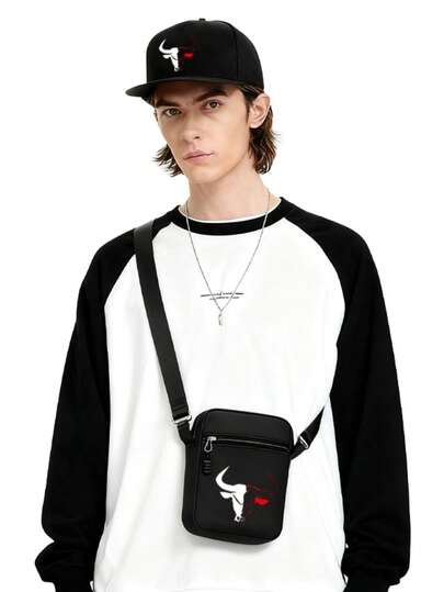 1顶/2顶金色狮子图案Y2K街头风运动棒球帽，可调节男女通用款，附赠斜挎包，送给自己和朋友的礼物