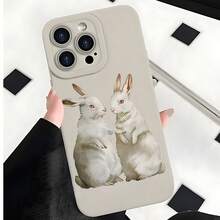 2026 nueva funda de teléfono mate, funda de teléfono con estampado de pareja de conejos para iPhone 17 14 13 12 11 Pro Max y  Galaxy S23 S22 S21 Note 20, funda protectora para teléfono, regalo para parejas, novio, novia, San Valentín, regalo de cumpleaños - Azul Klein - Ver 4