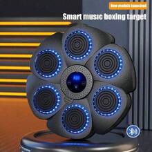 1 件升级版 USB 充电 6 目标 ABS 音乐沙袋，壁挂式智能蓝牙沙袋，智能沙袋训练器 - 电子计数，敏捷性训练，带手套，适合家庭锻炼、拳击爱好者和圣诞礼物