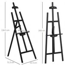 HOMCOM Staffelei Pine Wood Folding 90° Adjustable Sit-Stand Easel For On-Site Art Painting - 1 - View 2