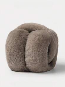 1个女士保暖耳罩，时尚蓬松防冻耳罩，可折叠冬季白色耳罩 - 彩色 - 查看 9