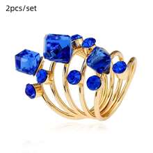 1pc Fashion Spring Adjustable Ring, Elegant Daily Wear - Blue - View 6