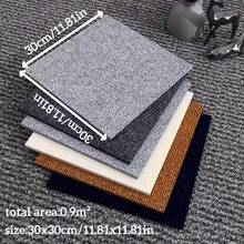 10片装自粘地毯砖贴纸，可移除DIY家居装饰室内地毯 - 30x30cm-10pcs - 查看 4