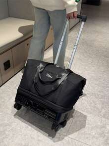 可折叠拉杆旅行包，大容量，时尚宽敞，适合女性，简约时尚，可拆卸轮子和拉杆，周末旅行包，过夜包，行李包，便携包，拉杆包，短途商务旅行包，牛津布孕妇旅行包，适合旅行、度假、返校、旅游、宿舍、大学生、高中生