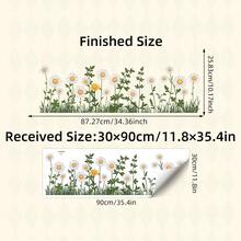 BRUP 1 张可爱雏菊墙贴，白色花瓣，向日葵，绿叶和花卉图案，可移除，即撕即贴，适用于儿童房和婴儿房装饰，充满奇思妙想的春季主题艺术 - 彩色 - 查看 13