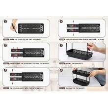 1pc/2pcs 2 Tier Multifunctional Plastic Storage Rack, Large Capacity Double Layer Cabinet Storage Organizer, Drawer Type Storage Shelves For Seasoning Bottle & Spice Jar, Pull Out Under Sink Organizer, Suitable For Cabinet, Kitchen, Restaurant And Bathroom, Space-Saving Storage Holder