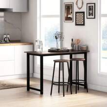 Set Of 2 HOMCOM Bar Stools With Footrest, Industrial Style, Metal Frame, For Dining Room, Up To 120 Kg, 42 X 42 X 65 Cm, Brown - Camel - View 2