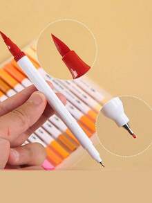 12色双头哑光美甲涂鸦笔+软毛笔头，可用于绘制3D抽象线条、精细细节、花叶图案等。 - 彩色 - 查看 3