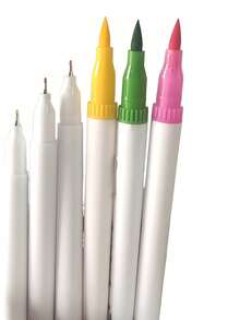 12色双头哑光美甲涂鸦笔+软毛笔头，可用于绘制3D抽象线条、精细细节、花叶图案等。 - 彩色 - 查看 6