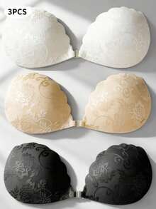 3 件蕾丝隐形聚拢粘性文胸，透明肩带随机发货。 - 彩色 - 查看 20