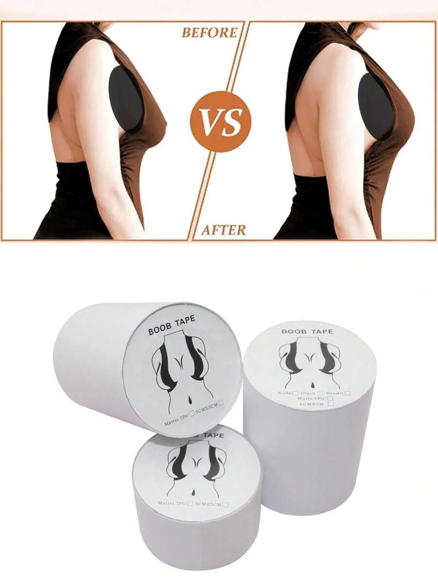 透明胸贴时尚塑身胸部提升胶带隐形胸贴文胸适用于女士连衣裙或衣服提升胸部 - 無色 - 查看 1