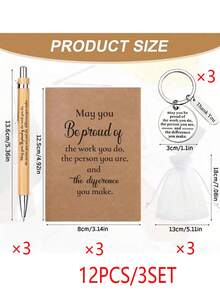 Ultimate Appreciation Gift Set - Inspiring Stainless Steel Keychain, Premium Bamboo Pen, Pocket Notebook, And Uplifting Quote - Perfect Employee, Volunteer, Teacher, Nurse, Team Building, Birthday, Retirement, And Holiday Office Gift - Multicolor - View 13