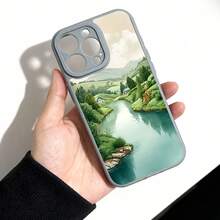 Compatible con 17 16 15 14 13 12 11 y 12 13 Plus Pro, diseño de paisaje de valle de río gris de la naturaleza para uso al aire diario - Colores mezclados - Ver 7