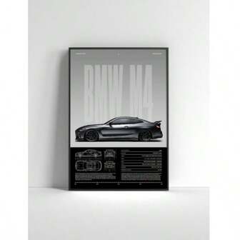 1 pieza Póster de automóvil BMW retro sin marco, estilo estético de automóviles alemanes de lujo, pintura en lienzo para decoración de pared, garaje y hogar, regalo