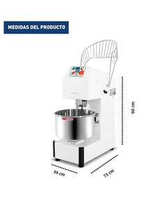 Batidora Industrial, Maquina Amasadora Industrial para Repostería, Panaderías, de 20 Litros/8 kg, Acero Inoxidable, Reja Protectora, (110V/60HZ). Bluelander - Blanco - Ver 5