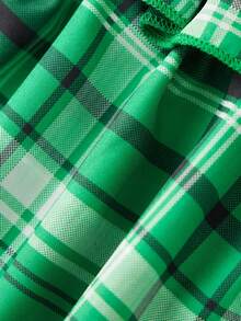 Womens Gingham Mini Skirts Y2k Going Out Elastic Waistband Plaid Checkered Streetwear Cute Summer Boxer Short Skirt - 綠色 - 查看 7