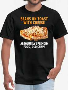 Baked Beans On Toast Outfit Ideas For Men British Food 262173 Funny Mens Short Sleeve T-Shirt Black AM - Black - View 6