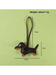 Cute Dachshund Leather Keychain Lucy Girls Inspired Bag Hanger Dog Car Ornament For Pet Lovers Key Ring Gift - one-size - View 11