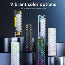 AJAZZ MINI 65% Layout New Product AK680 V2 Wired Magnetic Switch Mechanical Keyboard Ice Island Switch 68-Key Compact Ergonomic Office Keyboard 8K Gaming Mechanical Keyboard RGB DIY Support Multi-System Suitable For Gaming Games And Office - Multicolor - View 4