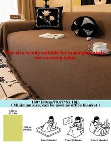 1 件装通用沙发套 - 适用于单人沙发、双人沙发、三人沙发和四人沙发，可机洗，现代家居装饰 - 棕色 - 查看 12