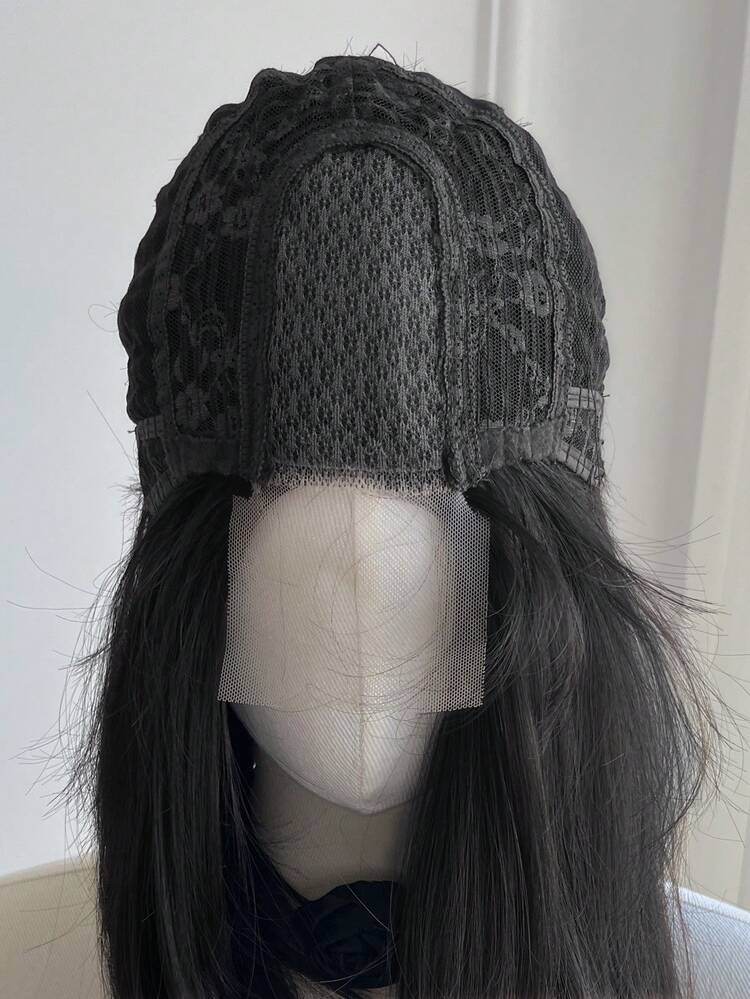 26英寸黑色卷发假发，女士长款波浪假发，角色扮演假发，日常佩戴合成假发（不含配饰） - 黑色 - 查看 8