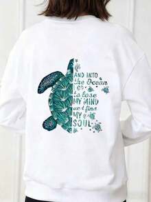 Hoodies For WomenWomen's Tropical Print Casual Crew Neck Long Sleeve Sweatshirt For Autumn/Winter, Women's Casual Crew Neck Sweatshirt With Collegiate Style Print Design, Radiating Yhful Vitality. Suitable For Running, Casual Wear, Gatherings, Parties, Providing Comfortable Wear In Autumn/Winter, Suitable For Activities Like Running And Exercising. Loose Fit Crew Neck Sweatshirt For Women, Suitable For Street Style, Door Wear, Applicable For Autumn/Winter.Loose And Comfortableed Hardy Clothes Tops - Màu be - Xem 9