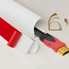 1PC 1m/2m/3meters Cable Hider,Flexible Cable Concealer For Wall Mounted TV, Self-Adhesive Cord Hider Protector Soft Wire Cover With Cap For Wall Home Office Use - Multicolor - View 6