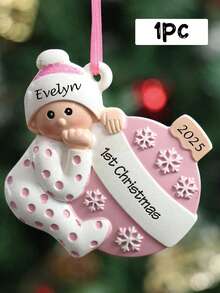 LICVIC First Christmas Ornament 2025, Custom Name Christmas Ornament, Personalized Text Christmas Tree Decoration, Ornaments, Christmas, Christmas Gifts, Christmas Decor, Customized Family Christmas Decorations, Customizable, Merry Christmas, Friend, Father, Mother, Husband And Wife