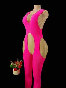 女士性感网眼连体衣罩衫，可单独穿着参加音乐节，镂空紧身连衣裙，透视沙滩装，适合圣诞节、新年、情人节、夜店、派对等场合作为礼物 - 彩色 - 查看 10