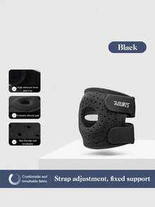 1pc Breathable Adjustable Elbow Brace, Elbow Sleeve With Silicone Shock Absorption And Support, Compression Strap For Tennis, Basketball, Badminton, Golf, Fitness - Polyester Fiber, Hook-And-Loop Closure, Left Or Right Side Protection, Two Logos Randomly Shipped Gym Accessories