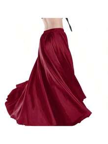 Chân váy maxi khiêu vũ thời trang, chân váy phồng xẻ tà đôi bằng satin dành cho nữ, thích hợp cho múa bụng, flamenco, nhạc rock. - Nhiều màu - Xem 23