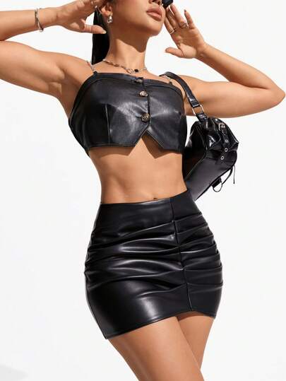 HAPPY GIRL Versatile Fashion Denim Sexy Cute Daily Vacation Date Travel Home Zipper Pocket Ruffle Casual Outing Elegant Women Skirt, Spring/Summer