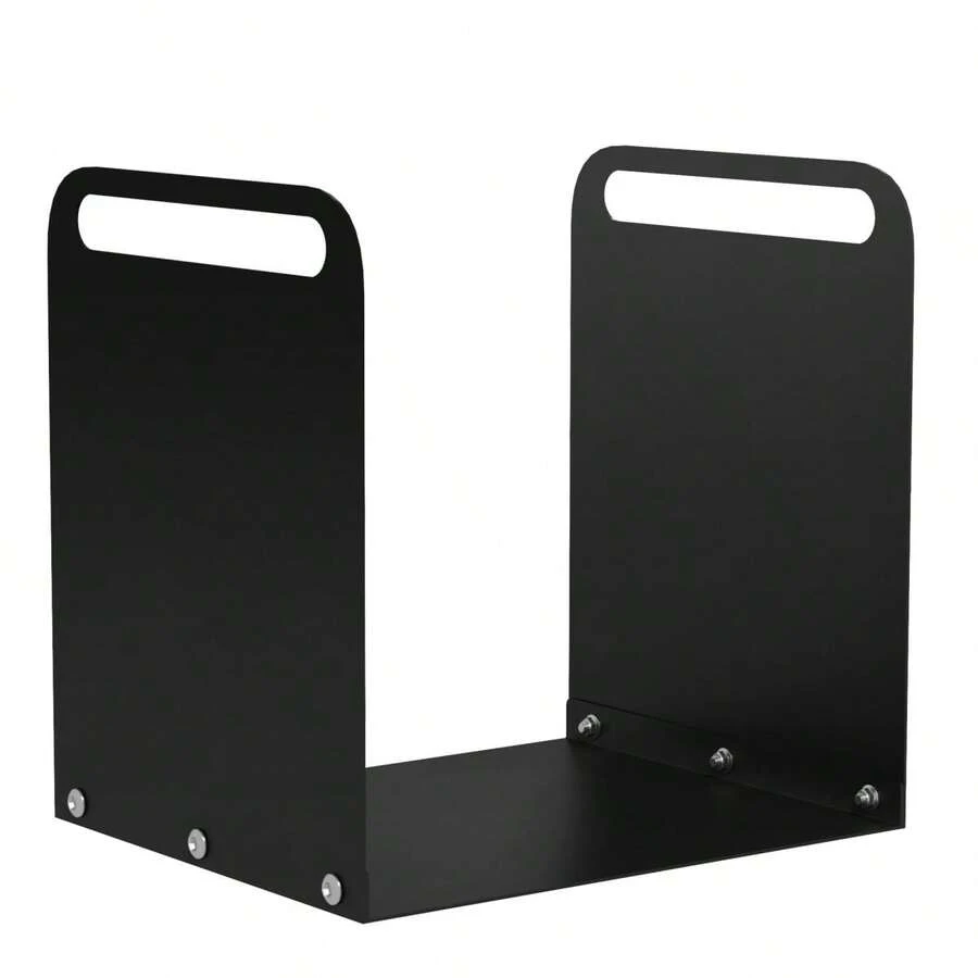 Outsunny Log Holder 36.5 X 30 X 36 Log Holder With Handles, Outdoor/Indoor Log Holder, Up To 30 Kg, Steel, Black - 1 - 查看 1