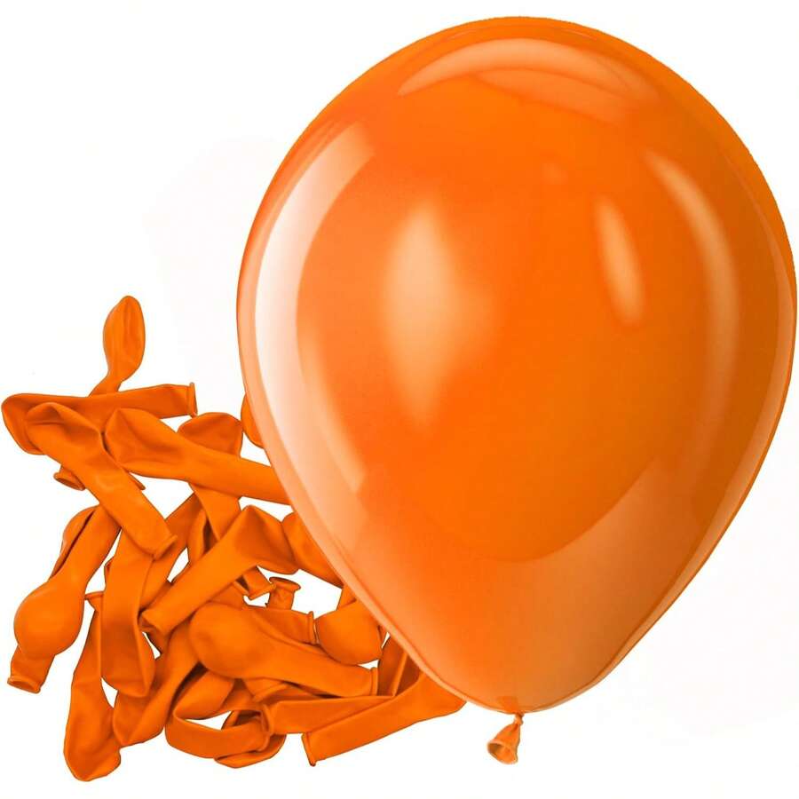 Balões de látex laranja de 5 polegadas para festas - Balões pequenos de hélio laranja fosco para aniversários, revelação de gênero, batizados, casamentos, aniversários de casamento, chás de panela, Halloween, formaturas e decorações de festas. - Laranja - Ver 1