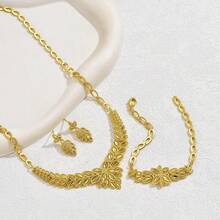 1 Set Dubai Vintage Wedding Jewelry Set 21k Gold Plated Arabic Muslim Punk Hip Hop Necklace Middle Eastern Women Jewelrys - Jewelry Set - View 16