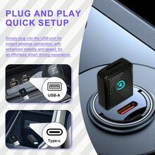 Wireless CarPlay Adapter, Convert Wired To Wireless CarPlay Adapter, Mini Size With Extension Cable Type C - USB, For IPhone 8+ And Android - CP025 - 查看 2