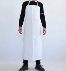 PVC Heavy Duty Rubber Apron Oil Resistant Men Kitchen Work Bib Aprons Unisex - White - View 5