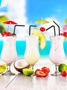 20/50/100/200/300/400pcs Black Flexible Straws, Coffee Stirrers, Beverage Accessories Suitable For Milkshakes, Slushies, Bubble Tea, Pearl Milk Tea, Iced Coffee, Suitable For Bars, Clubs, Restaurants And Home Use, Also Can Be Used As School Supplies - Multicolor - View 2