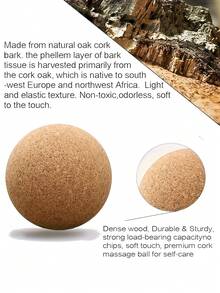 软木按摩球 木质肌肉按摩瑜伽筋膜球 男女通用 背部足底筋膜炎拉伸运动 筋膜放松 瑜伽冥想 瑜伽辅助健身器材 - 駝色 - 查看 7