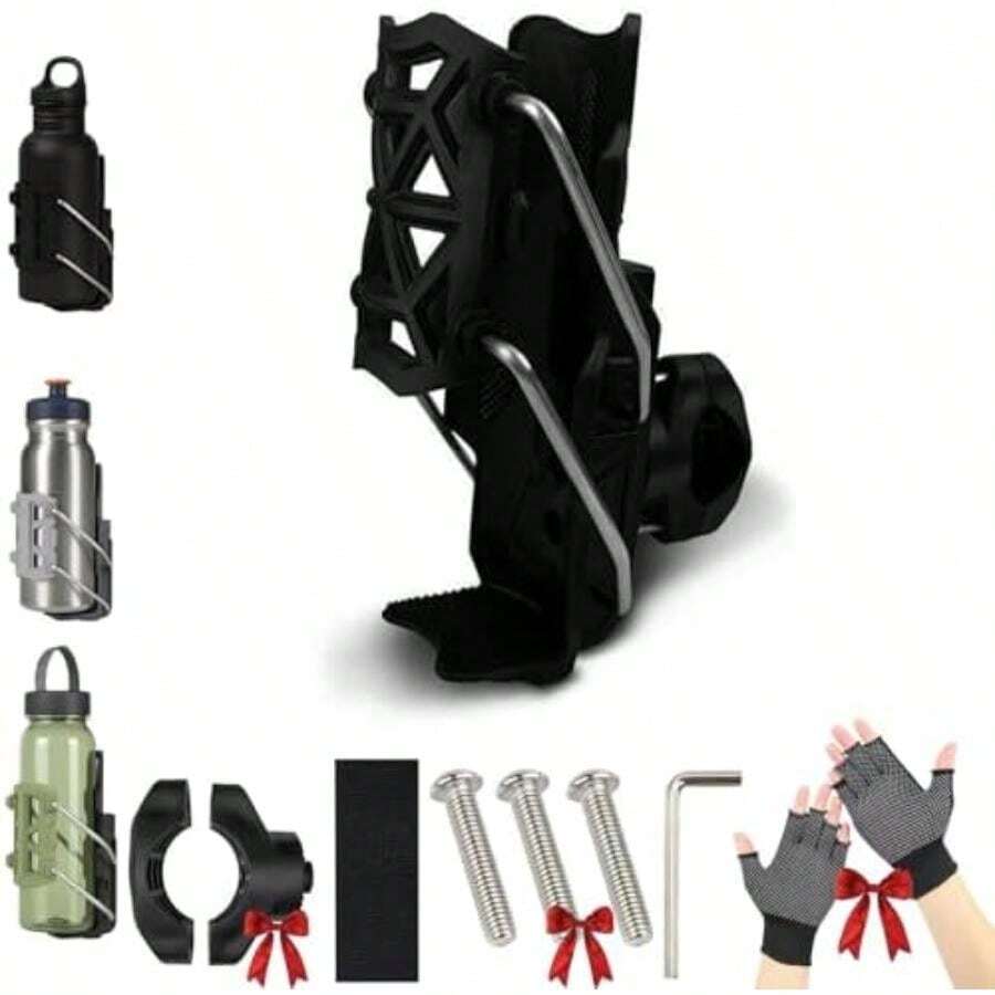 Adaptive Cycling Bottle Holder, Universal Water Bottle Holder, Automatic Clamp Design, 360 Degree Rotating Adjustable, Self Adjusting Cup Holder for Motorcycle Scooters Bike(default) - Multicolor - Ver 1