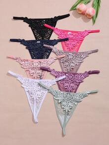 8pcs/Pack Women's Fashionable Multicolor Thong Panties - Multicolor - View 3