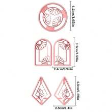 1 Stück/2 Stücke Blumen Geometrisch Ton Ausstecher in Box - mit Gänseblümchen-förmigem Hohlmuster, ideal für Polymer Ton Ohrringe und Halsketten, Material für handgefertigte Basteleien und Schmuckherstellung - Pink - Übersicht 2