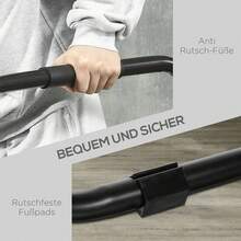 HOMCOM Dip Station, Stable Dip Stand With Pull-Up Bar, Robust Steel Frame, Black, 90x81x92.5cm For Effective On-Site Strength Training