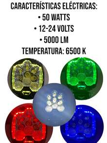 Faro De Reversa En Led Con Contorno Rgb 12/24v 2 Piezas - RGB - Ver 5