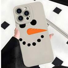 2026 nueva funda de teléfono mate, funda de teléfono diseño de cara de zanahoria y muñeco de nieve para  17 14 Pro Max  17 13  17 12  Galaxy S23 S22 S21 protector de teléfono funda de pareja regalo para novio novia regalo de vacaciones - Negro - Ver 3