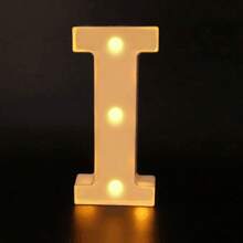 26 Letter LED Lights Luminous Number 0-9Lamp Wedding Birthday Christmas Decoration Decoration Night Light Party Bedroom 16CM Height (Without Battery) - White - View 28