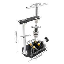 LianDu-US Manual Tapping Machine, Precision Hand Tapper, Vertical Tapping Tool With 6 Taps, 1 Vise And 1 Chuck Wrench For Tapping Aluminum Alloys, Stainless Steel, Mold Steel,, 6.3*4.72*10.04in - Black - View 11